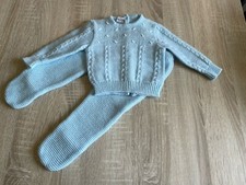 Retro Vintage Reborn Baby Strick Set Kleidung gr.62 Neu Junge