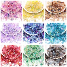 Hochwertig DIY Schmuck Basteln Set Glasperlen MIX 8mm/4mm/2mm bunt rund Perlen
