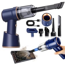 2in1 Akku Staubsauger & Luftgebläse für Auto mit LED Licht 5 Aufsätze Kabellos