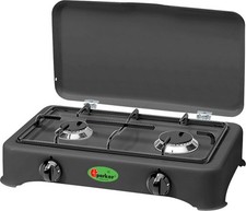 CF Parker 2-flammiger Gaskocher mit Zündsicherung anthrazit Camping B-Ware