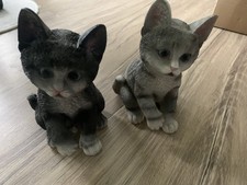 2 Katzen  Garten Deko Figuren