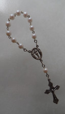 Billiger Kinder Rosenkranz weiß 10er Zehner "Kultur" Kommunion Geschenk Toppreis