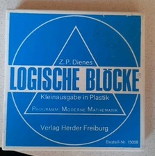 Logische Blöcke 15008, Dienes Kleinausgabe  Mathematik  3 Stück  70er Jahre
