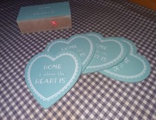 4 Untersetzer Holz Dänemark home Ablage shabby chic  Landhaus Cottage home neu