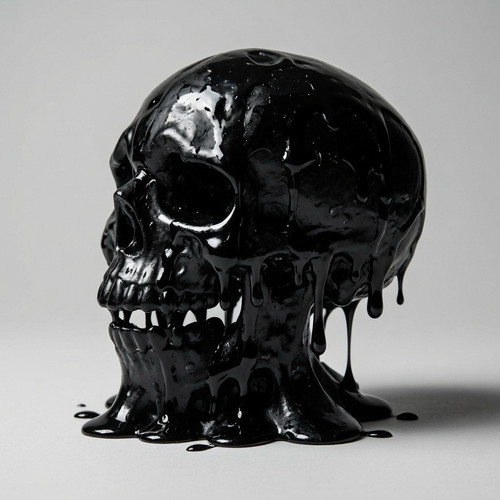 Schwarzer melting skull - schwarzer,
