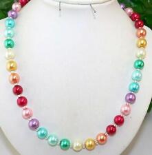 Halskette Glas Perlen glänzend Multicolor Mehrfarbig bunt  Länge 51cm  441