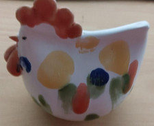 Keramik Huhn mehrfarbig 11 cm hoch - 10 cm lang - 9 cm breit