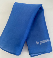 La Prairie Wunderschönes Seidentuch Einstecktuch Blau NEU Federleichtes 26x26 cm