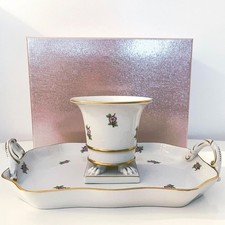 Herend Hungary/Ungarn Porzellan Set Tablett und Vase WIE NEU!