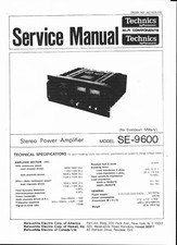 Technics Service Manual für SE- 9600 Copy