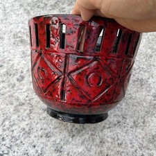 Fratelli Fanciullacci Italy Keramik Übertopf, Reliefdekor, 1960er Jahre