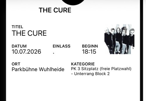 The cure konzerttickets - cure,