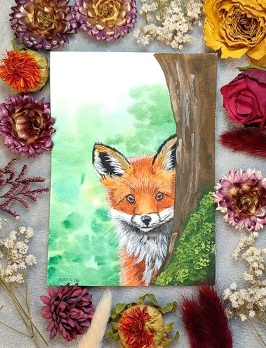 Fuchs gemälde gemalt mit - fuchs,