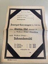 Reichsbahn Beleg 1946 Stettin