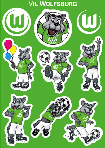 Vfl wolfsburg aufkleberkarte - vfl,