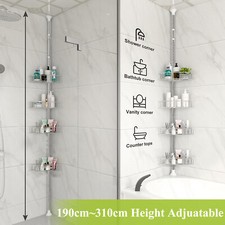 Duschregal Duschablage Eckregal Stehend Badregal Teleskopregal mit 4 Körben NEU