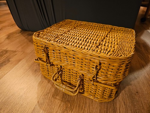 Vintage korb koffer picknick - korb-koffer,