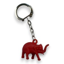 Roter Elefant Schlüsselanhänger Tier Figur Glücksbringer Retro Deko Sammler