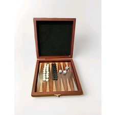 Backgammon Holzspielset Magnetisch |  Reise Spiel Reisekoffer Brettspiel Set