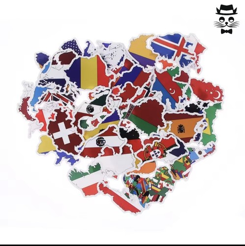 50x länder sticker - länder, staaten