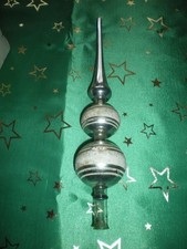 Christbaumspitze alt, Echt Glas Weiß, Weihnachtsbaumspitze ca. 33cm in OVP