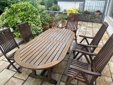 Gloster  Gartenmöbel aus Teakholz 4 Sitze mit Armlehnen 2 ohne , alle klappbar