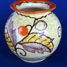 Art Déco Vase, Dekor Peru, Keramik Uranglasur, German Art Pottery 1920er-1940er