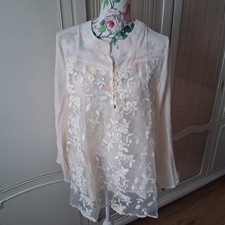 Gr 44 1XL Tunika Bluse Spitze