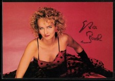 Ansichtskarte Sängerin Kristina Bach im roten Kleid, Autograph 