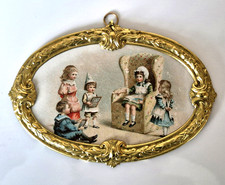 WUNDERSCHÖNES PUPPENSTUBENBILD ERHARD & SÖHNE GOLDBLECH UM 1900 Puppenstube