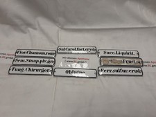 SET original Emailschild / Antik / um 1900,  8 Stk. mit Schriftzug, gewölbt