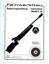FEINWERKBAU Bedienungsanleitung MODELL C 60 Luftgewehr User Manual Anleitung (69