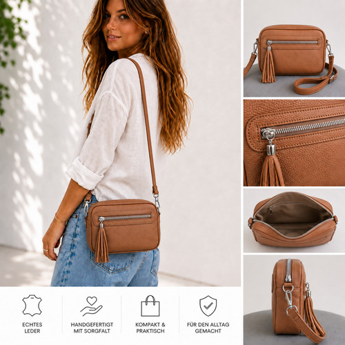 Damen leder handtasche - leder,
