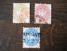 Österreich  1863  Mi.Nr.  26 + 27 + 28 gestempelt  5+10+15 Kr.  Doppeladler