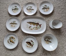 Vintage E.Schaller Bavaria Fischservice 9 teilig