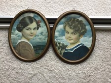 2 alte antike Kinderporträs