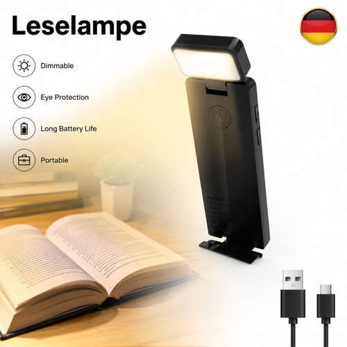 Led buchlampe leselampe mit - buchlampe,