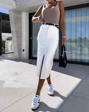 Langer geteilter Jeansrock