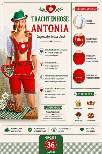 Trachtenhose rot antonia - trachtenhose, "antonia"