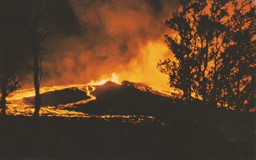 Eruption auf mauna ulu - mauna,