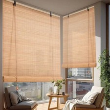 Bambusrollo Bambus Rollo Natur Holzrollo Schnurzug Seitenzug Jalousie