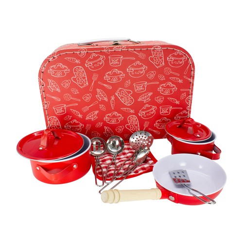 Spielkoffer kochset rot - spielkoffer,