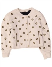 Vintage Damen Crop Lederjacke