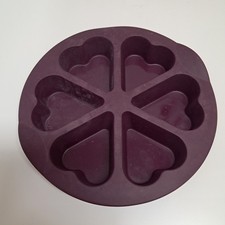 Tupperware Silikonform Herzchen Herzen Backen Backform Muffin Herz lila