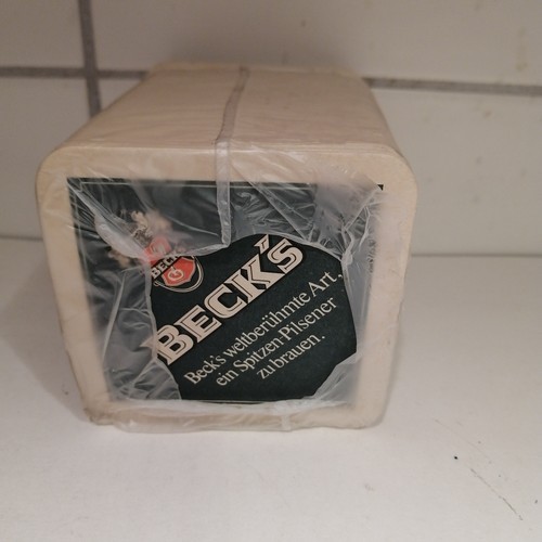 Bierdeckel becks 70er - bierdeckel, eckig