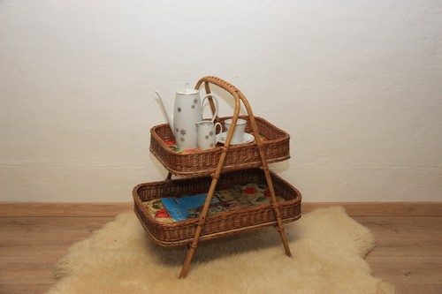 Vintage korb serviertabletts - vintage,