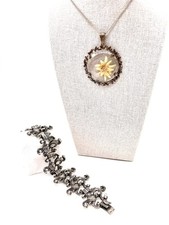 BCF 3x Antik Trachten Schmuck Anhänger Kette Armband BLACHIAN TOP 925 Silber BAS