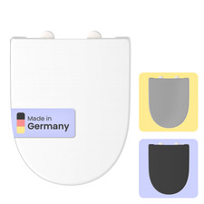 Toilettendeckel | D-Form | Made in Germany | WC-Sitz | Klositz Absenkautomatik