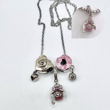 3 Charm Anhänger Parfum / Donut / Herz 925 Silber plattiert + Halskette neu🎀