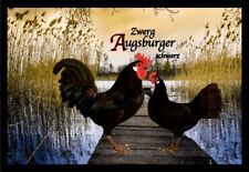 Fußmatte Schmutzfangmatte Hühner Zwerg Augsburger schwarz F1417